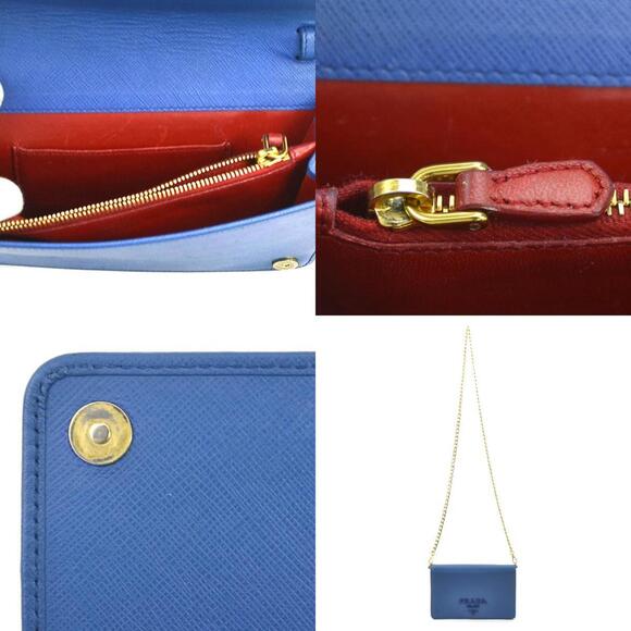 PRADA Blue Leather Shoulder Bag Shoulder Bags
